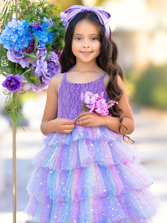 Enchanting A-Line Square Neck Tie Strap Open Back Flower Girl Dress