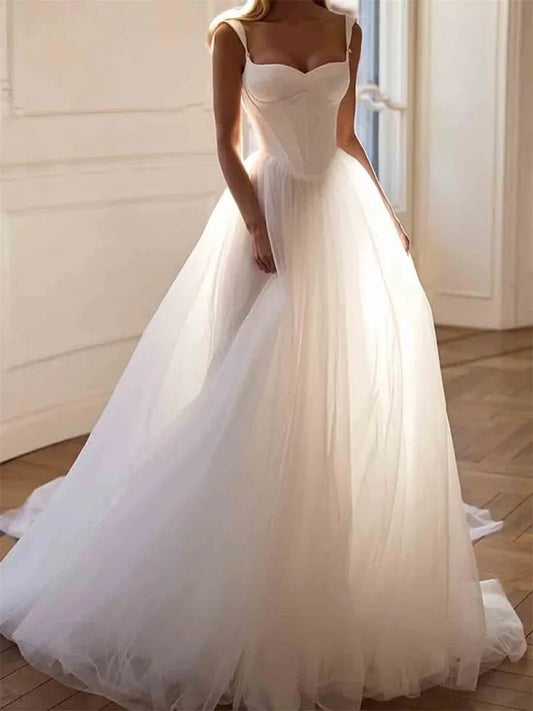 Romantic Ball Gown Sweetheart Sleeveless Lace Up Floor Length Wedding Dress
