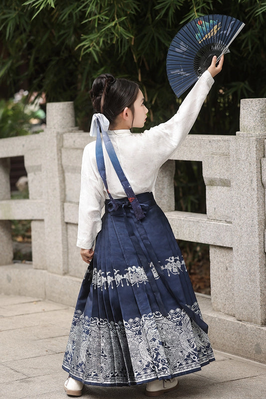 Elegant A Line Mandarin Collar Long Sleeve Tie Back Maxi Girls Dress