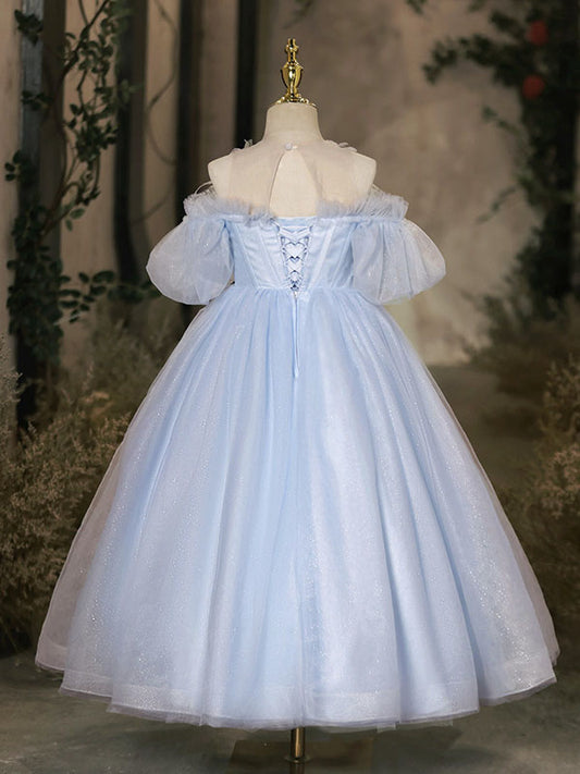 Enchanting Ball Gown Off Shoulder Puff Sleeve Lace Up Floor Length Princess Dress