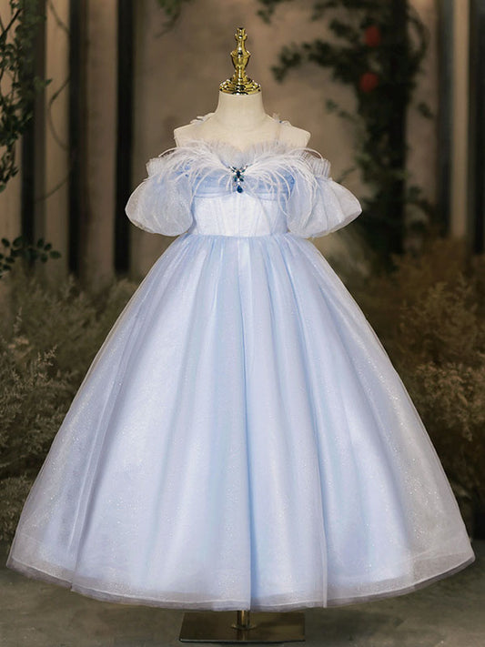 Enchanting Ball Gown Off Shoulder Puff Sleeve Lace Up Floor Length Princess Dress