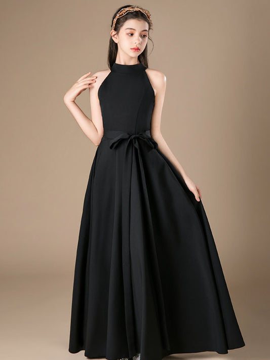 Elegant A Line High Neck Sleeveless Classic Back Floor Length Formal Dress