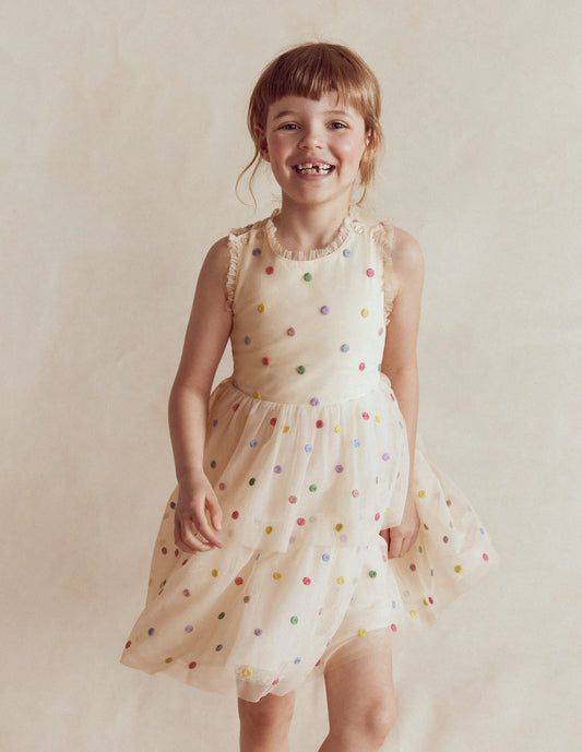 Playful A-Line Round Neck Sleeveless Crisscross Back Flower Girl Dress