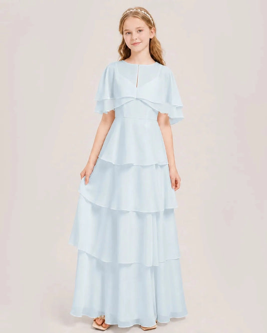 Elegant A Line V Neck Sleeveless V Back Floor Length Bridesmaid Dress