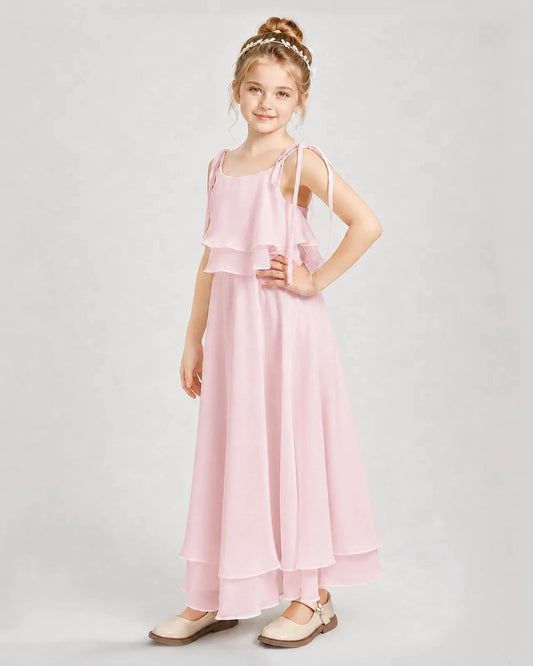 Elegant A Line Scoop Neck Sleeveless Low Back Maxi Wedding Dress