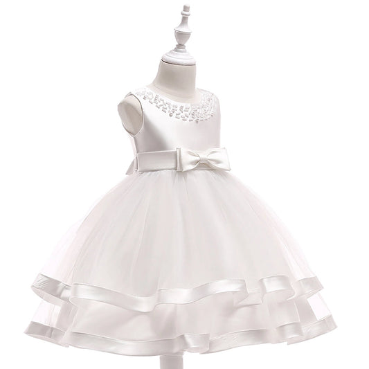 Elegant A?Line Round Neck Sleeveless Zipper?Back Knee?Length Flower Girl Dress