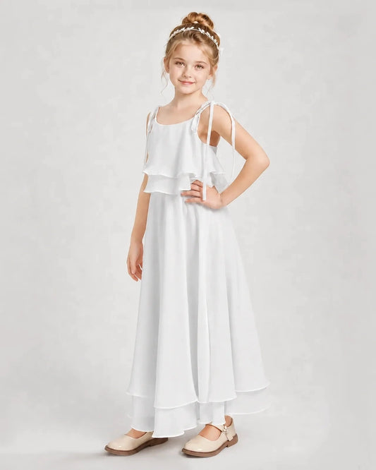 Elegant A Line Scoop Neck Sleeveless Low Back Maxi Wedding Dress