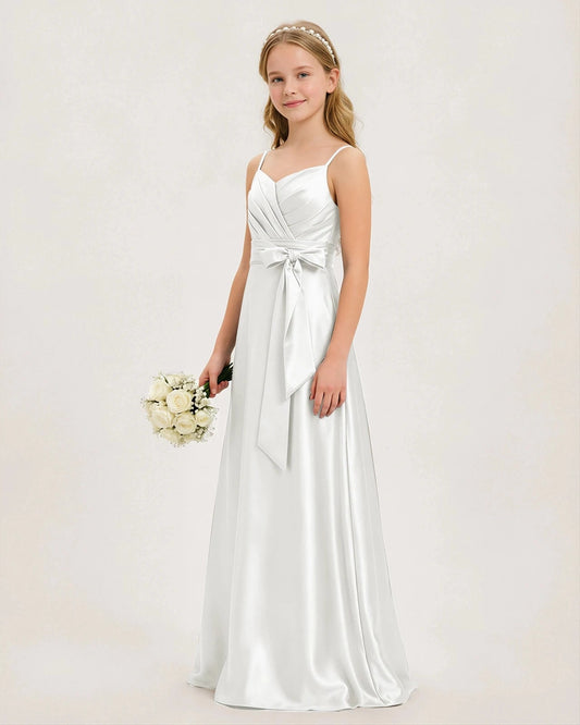 Elegant A Line Sweetheart Spaghetti Strap Zipper Back Floor Length Flower Girl Dress