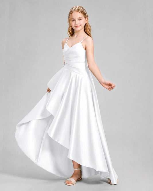 Elegant A-Line V-Neck Sleeveless Zipper-Back Floor-Length Wedding Dress