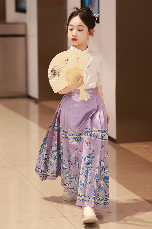 Elegant A Line Mandarin Collar Short Sleeve Full Length Cultural Dress