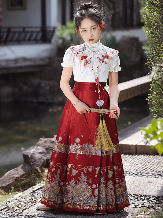 Elegant A Line Mandarin Collar Puff Sleeve Classic Back Maxi Festival Dress
