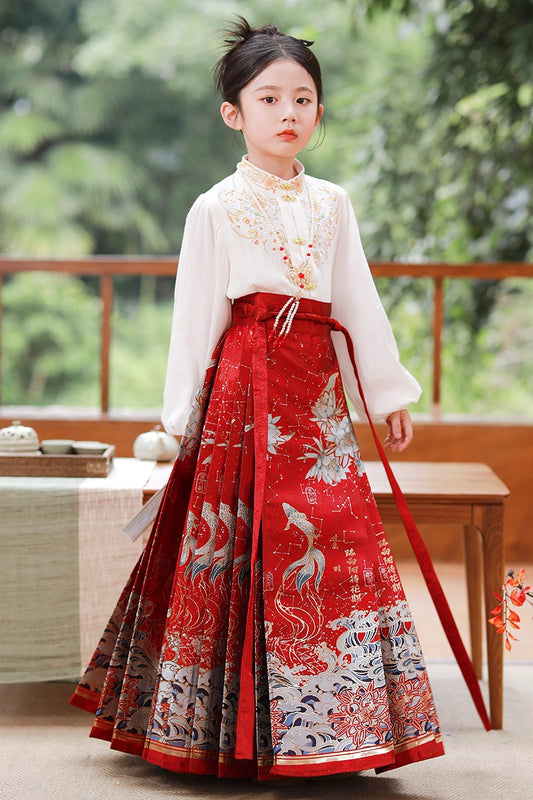 Elegant A Line Mandarin Collar Long Sleeve Back Zip Maxi Girls Dress