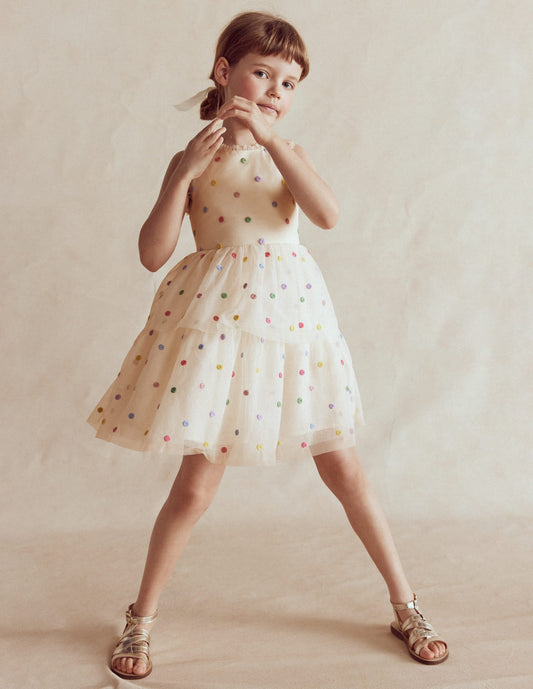 Playful A-Line Round Neck Sleeveless Crisscross Back Flower Girl Dress