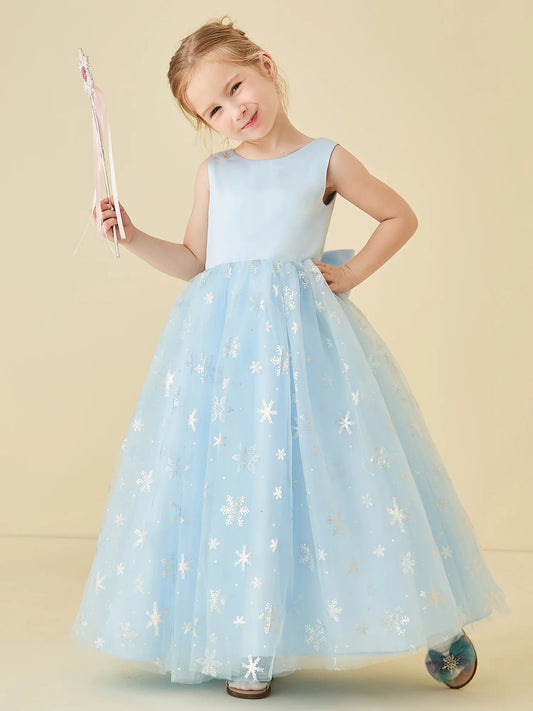 Enchanting A-Line Round-Neck Sleeveless V-Back Floor-Length Special Occasion Dresses for Girls