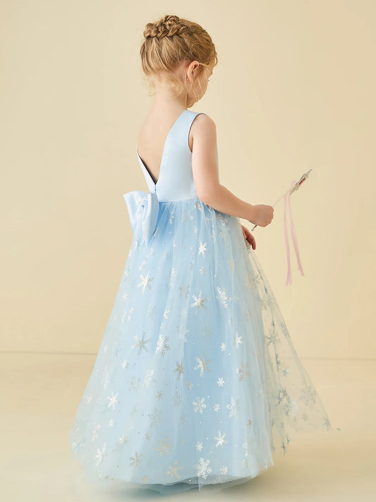 Enchanting A-Line Round-Neck Sleeveless V-Back Floor-Length Special Occasion Dresses for Girls