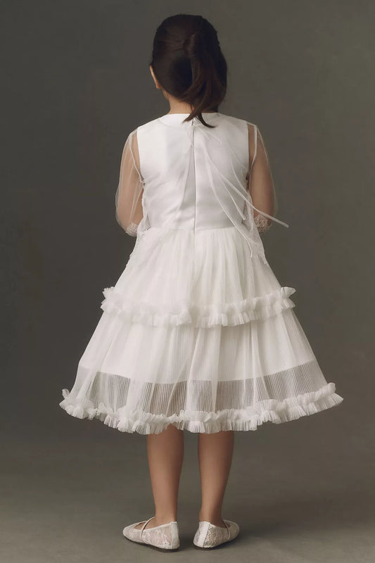 Playful A-Line Round Neck Sleeveless Closed-Back Knee-Length Flower Girl Dresses